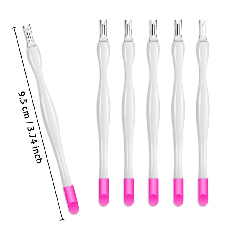Allstarry 30 Pieces Nail Cuticle Trimmer Remover Plastic Handle Cuticle Pusher Dead Skin Cuticle Knife Nail Cleaner Removal Fork Nail Art Tools for Girls Women and Men - White - Image 4